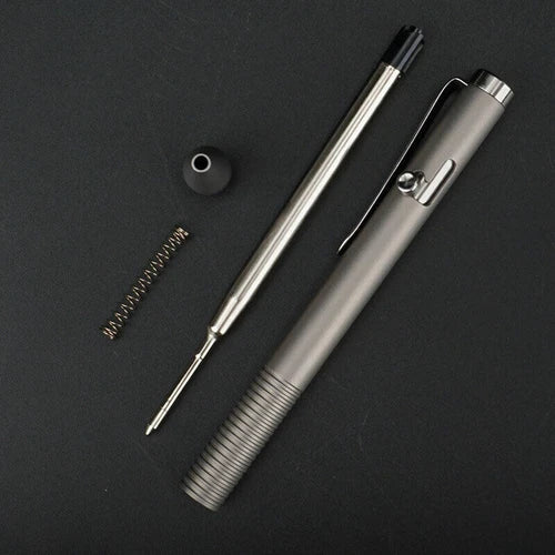 Titanium Pocket Ball Pen Ballpoint Pen Office Signature Students Pen Outdoor EDC 07FC0E-D4 - KOEEK
