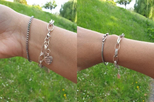 Women's 925 Silver Plating Beads Handmade Retro Geometric Bracelet Gift 07FC0E-D4 - KOEEK