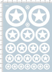 1/35 1/72 US ARMY White Star 9-45mm Military Insignia Vehicle Tank Water Decal 07FC0E-D4 - KOEEK