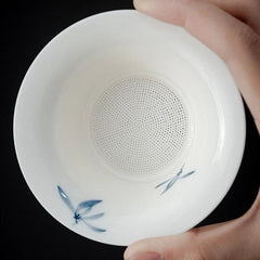 Hand Painted Butterfly Orchid Ceramic Tea Infuser Tea Maker Loose Tea Leaf Spice 07FC0E-D4 - KOEEK