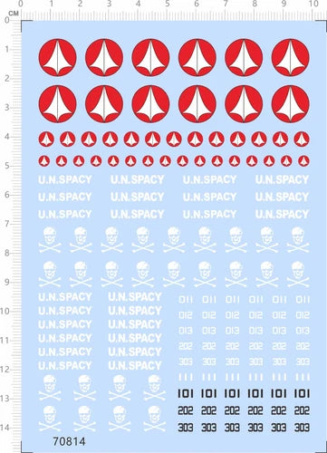 Detail Up 1/100 Scale VF-1 U.N.SPACY Macross Spacecraft Model Water Slide Decal 07FC0E-D4 - KOEEK