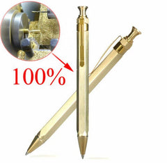 Hot EDC Handmade Brass Spring Retro Brass Pocket Pen Ball Point Pen P-22TP HANDMADE - KOEEK