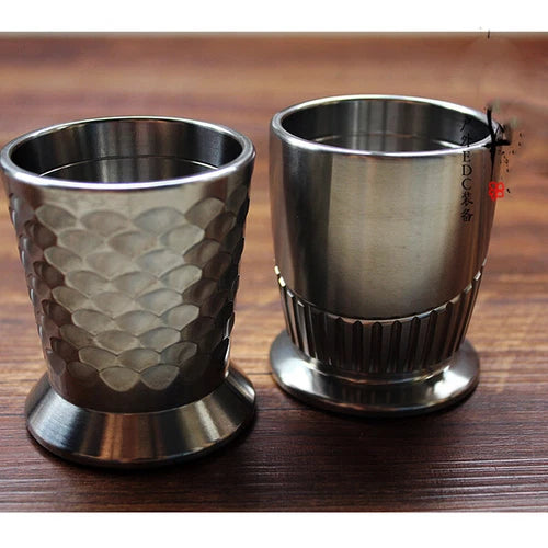 Pure Titanium Drink Water Coffee Beer Tea Cup Mug Tumbler Drink Cup 07FC0E-D4 - KOEEK