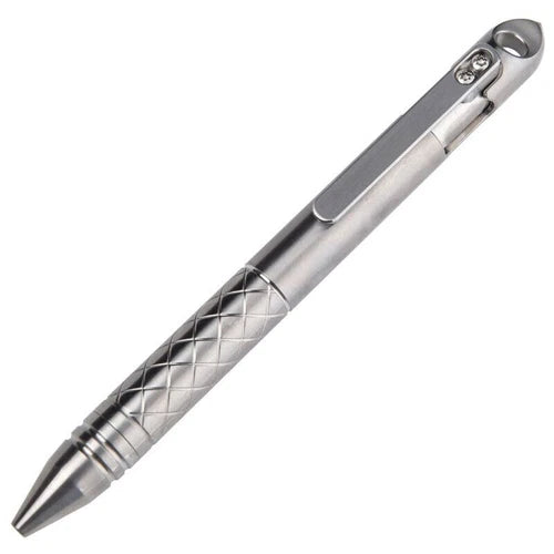 Premium Titanium Pocket Ball Pen Ballpoint Pen Checkered Design Outdoor EDC 07FC0E-D4 - KOEEK