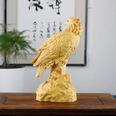 Boxwood Hand Carved Eagle Statue Sculpture Figurine Home Decor Art 07FC0E-D4 - KOEEK