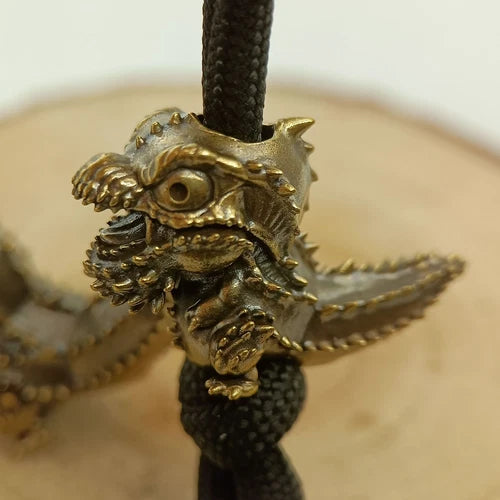 Dinotyrannus Brass Bead Parachute Cord Knife Lanyard Pendant EDC DIY Accessories 07FC0E-D4 - KOEEK