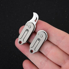 Mini Pocket Titanium Folding Knife Cutter EDC Outdoor Camping Tool Keychain Gift 07FC0E-D4 - KOEEK