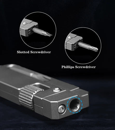 For EDC Titanium Alloy Multi tool Adjustable Wrench Pocket With Bit Holder HOT 07FC0E-D4 - KOEEK