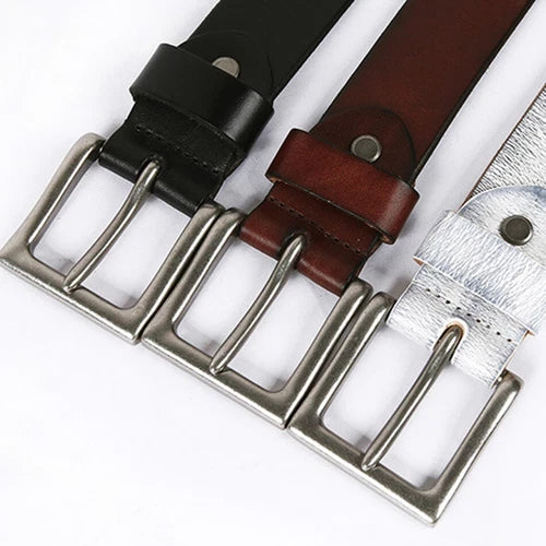 Men  Leather Rivet Belts Male Punk High Quality Fashion Square Belt 07FC0E-D4 - KOEEK