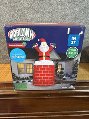 Gemmy 11.5 Ft Giant Santa In Chimney LED Lighted Airblown Inflatable  #2 GEMMY - KOEEK