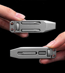 Titanium EDC Multi Tools Adjustable Wrench Mini Pocket Pry Bar Crowbar with Bits 07FC0E-D4 - KOEEK