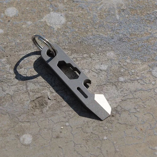 Hot Mini Titanium Alloy Keychain Pry Bar EDC Crowbar Opener Outdoor Multi Tools 07FC0E-D4 - KOEEK