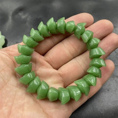 Jade Ingot Bracelet Green Ingot Luck Bead Bracelet 07FC0E-D4 - KOEEK
