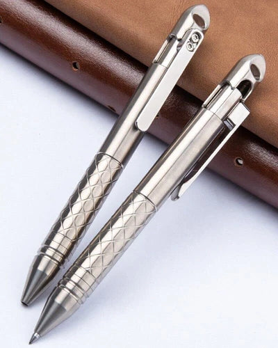 Titanium Pocket Ball Pen Ballpoint Pen Office Signature Clip Switch Outdoor EDC 07FC0E-D4 - KOEEK