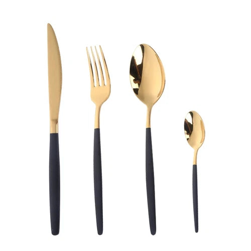 Rainbow Flatware Set Gold Cutlery Sets Stainless Steel Dinnerware Set 07FC0E-D4 - KOEEK