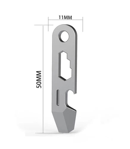 Hot Mini Titanium Alloy Keychain Pry Bar EDC Crowbar Opener Outdoor Multi Tools 07FC0E-D4 - KOEEK