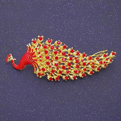 Chinese Style Bride Headpiece Wedding Hair Accessory Red Phoenix Headdress 07FC0E-D4 - KOEEK