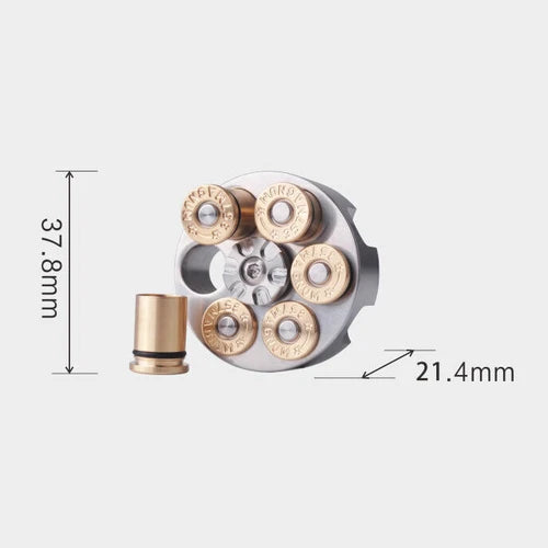 Stainless Steel Revolver Finger Spinner Hand Fidget Pocket EDC ToyTopBullets 07FC0E-D4 - KOEEK