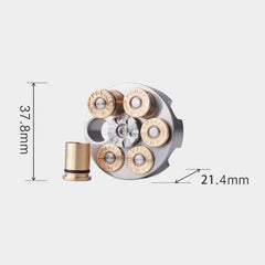 Stainless Steel Revolver Finger Spinner Hand Fidget Pocket EDC ToyTopBullets 07FC0E-D4 - KOEEK