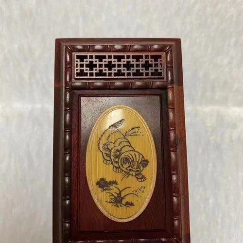 Vintage Zhang Shenglin Redwood Bamboo Cricket Cage 72x40x30mm 07FC0E-D4 - KOEEK