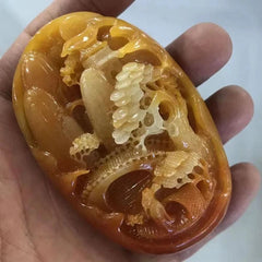 Chinese Jade Carved Antique Huanglongwaist Tag Pendant 07FC0E-D4 - KOEEK