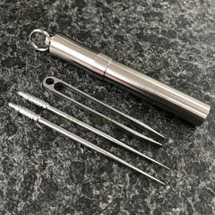 EDC Outdoor TC4 Titanium Alloy Waterproof Container Box Pendant Tweezers PTE-20 07FC0E-D4 - KOEEK