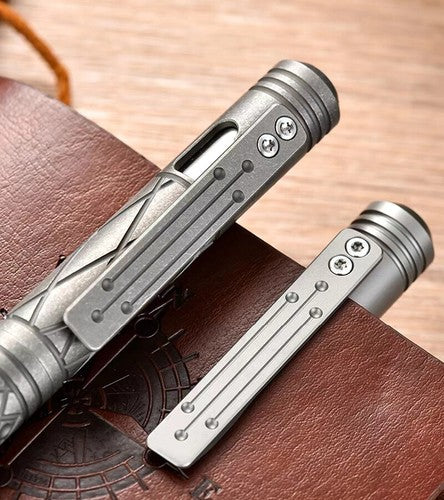 Titanium Alloy Ballpoint Pen Office Signature Gel Pen W/ Clip Outdoor EDC Tools 07FC0E-D4 - KOEEK