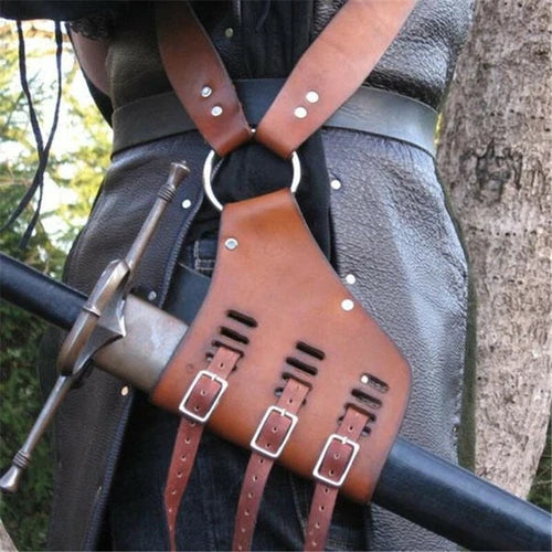 Leather Medieval Sword Belt Pirate Cutlass Belt Hanger Vintage Knight 07FC0E-D4 - KOEEK