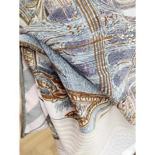 High Luxury! 30% Silk & 70% Wool Hand Rolled Edges Wrap Scarf Shawl 53" 07FC0E-D4 - KOEEK