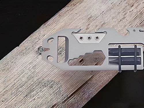 EDC Stainless Steel Key chain Pry Bar Crowbar Pocket Outdoor Multi Card Tools 07FC0E-D4 - KOEEK