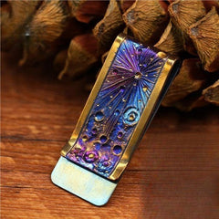 Handmade Titanium Alloy Money Clip Cash Credit Card Money Holder Wallet EDC Gift 07FC0E-D4 - KOEEK