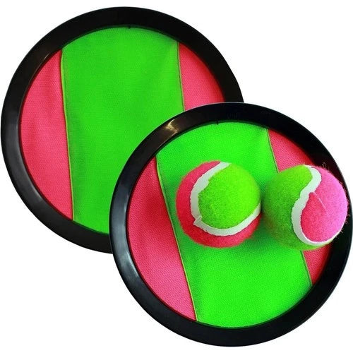 Toss & Catch Game Set 2 Velcro Catch Discs 7.3" & Ball Outdoor Kids Sports Toy VELCRO - KOEEK