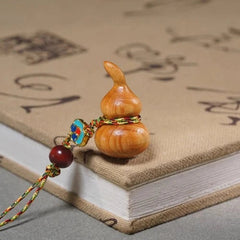 1Pc Exquisite Wooden Gourd Ornamental Pendant with Auspicious Decoration 07FC0E-D4 - KOEEK