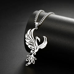 Phoenix Pendant Necklace Stainless Steel Amulet Jewelry Gift 07FC0E-D4 - KOEEK