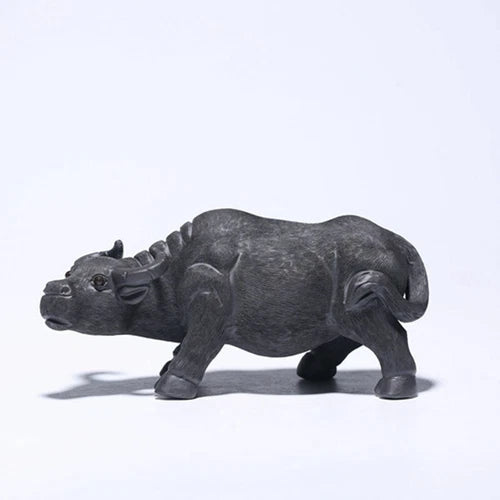 3" Chinese Yixing Zisha Tea Pet Handmade Boutique Ox Statue Home Decoration 07FC0E-D4 - KOEEK