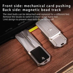 Hot Mechanical Card-pushing Magnetic Slider Stainless Steel Fidget Men EDC Gift 07FC0E-D4 - KOEEK