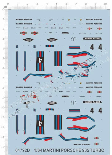 Super Detail Up 1/64 Martini Porsche 935 Turbo Sports Car Model Kit Water Decal 07FC0E-D4 - KOEEK