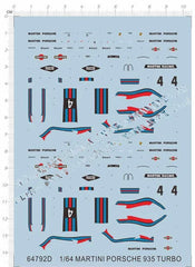 Super Detail Up 1/64 Martini Porsche 935 Turbo Sports Car Model Kit Water Decal 07FC0E-D4 - KOEEK