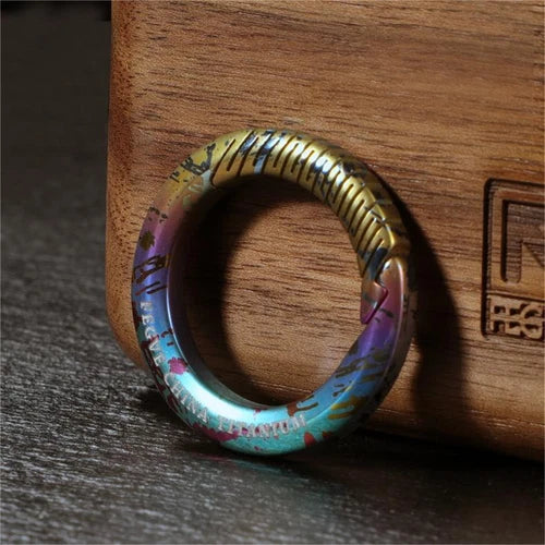 HotMulticolor Titanium Alloy Circle Carabiner Keychain Clip CarabinerClipEDCGift 07FC0E-D4 - KOEEK