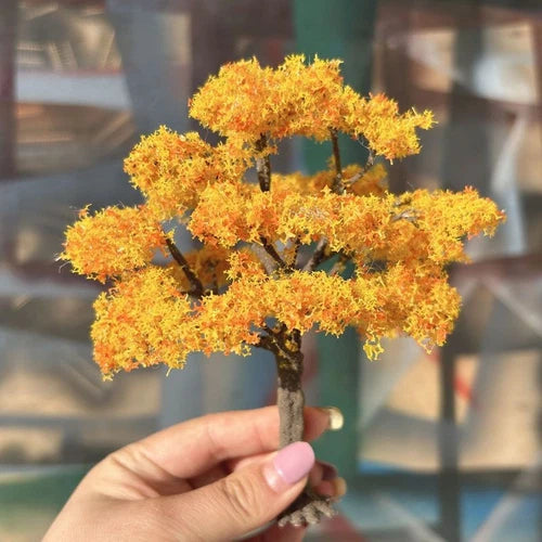Autumn Wire Tree Model with Base DIY Diorama Military Scenery Orange Yellow 07FC0E-D4 - KOEEK