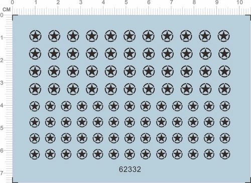 US 4.5mm 5mm Military Black Star Insignia Tank Panzer Vehicle Water Slide Decal 07FC0E-D4 - KOEEK