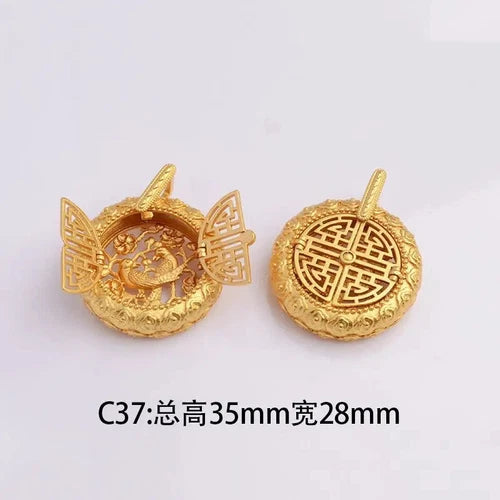 Chinese Gold Color Hollowed-out  Pendant Necklace Necklace Jewelry 07FC0E-D4 - KOEEK