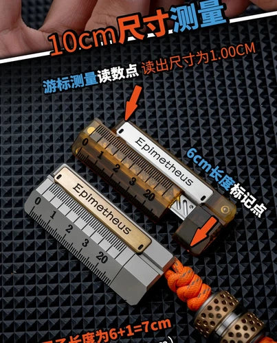 EDC Fun Stress Tools Titanium Push Slider Brass Mechanical Ruler Fidget Ring Toy 07FC0E-D4 - KOEEK