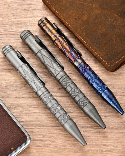 Titanium Alloy Ballpoint Pen Office Signature Gel Pen W/ Clip Outdoor EDC Tools 07FC0E-D4 - KOEEK