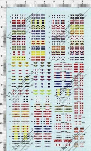 1:700 WWII Japan IJN Naval signal FLAGS AND PENNANTS Navy Model Water Decal 934 07FC0E-D4 - KOEEK