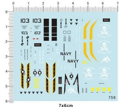 Detail Up 1/144 USN Jolly Rogers VF-103 F-14 Fighter Markings Water Slide Decal 07FC0E-D4 - KOEEK