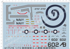 1/72 USN U.S NAVY E-2 Hawkeye Airborne Early Warning Aircraft Water Slide Decal 07FC0E-D4 - KOEEK