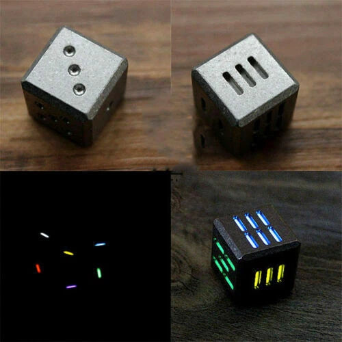 TC4 Titanium Alloy Luminous Dice Toy Chilled Red Wine Beer Dice Gift EDC Toys 07FC0E-D4 - KOEEK