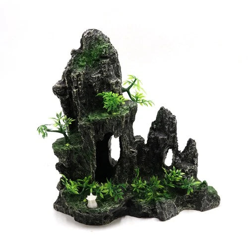 Large Resin Aquarium Mountain Rock Decoration Cave for Fish Tank Landscaping 07FC0E-D4 - KOEEK