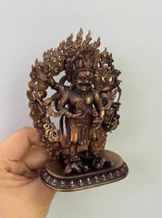 12CM Copper Statue White Mahakala Buddha Decoration Collection 07FC0E-D4 - KOEEK